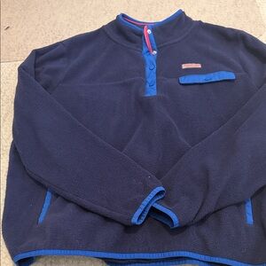 Women’s Vineyard Vines Navy and Blue Fleece Pullover Size XL